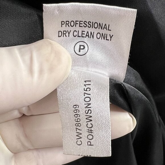 Calvin Klein Women 8 Houndstooth Wool Blend Coat Black White Button Up Old Money - Picture 15 of 16